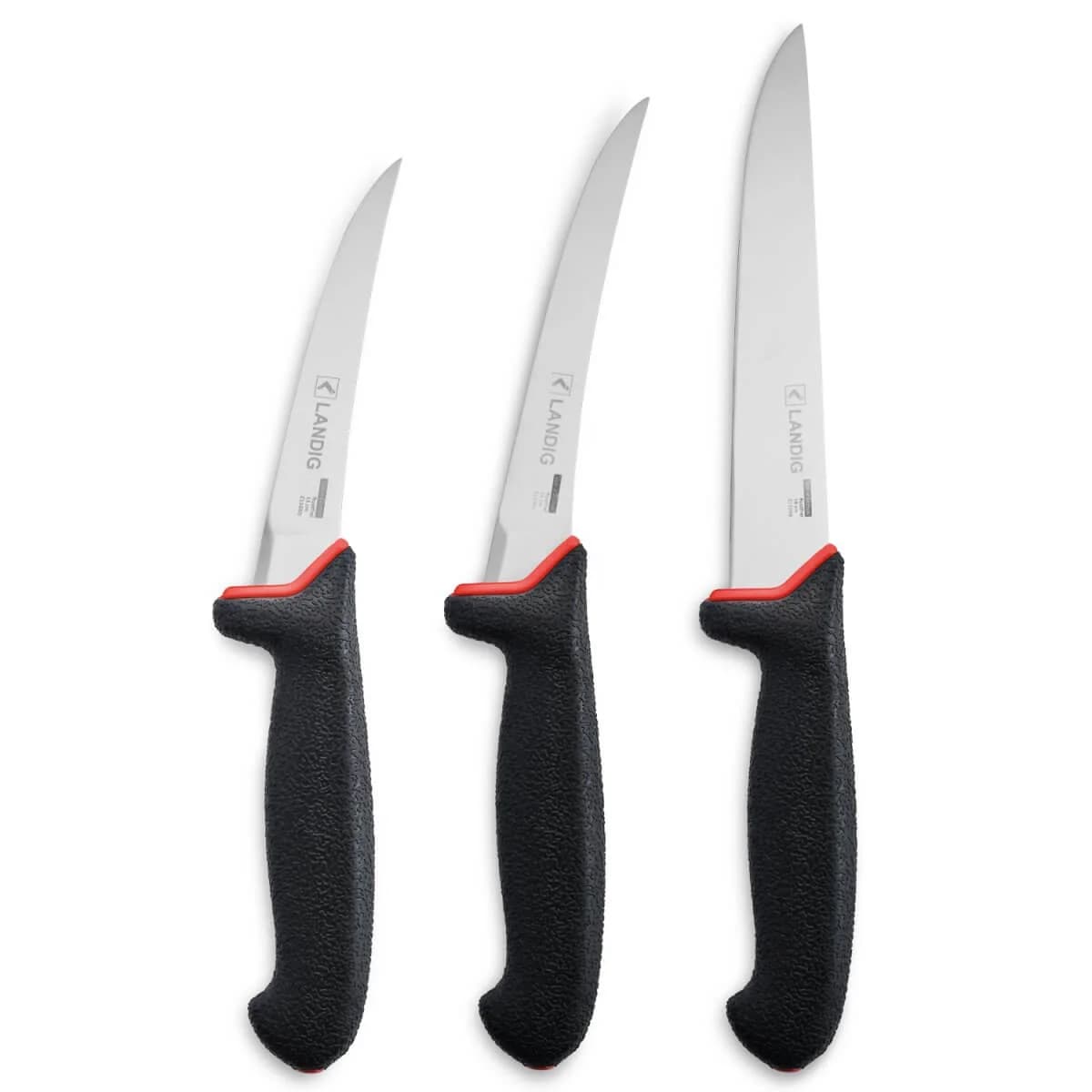 Knife Set (3 Butcher's Knives) — Black Handle